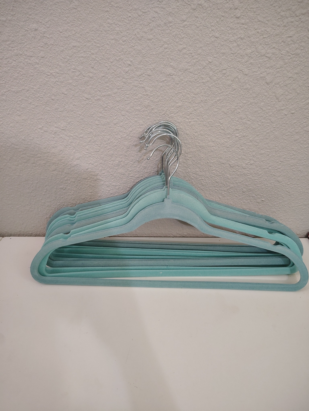 Velvet Hangers Set of 11 Light Blue Full Sized Adult Closet Organizing